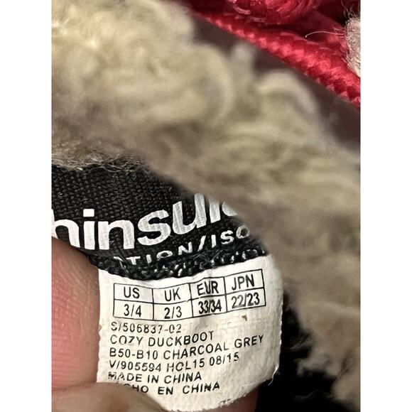 GAP Cozy Duck Boots Charcoal Gray Girls 3/4 Thinsulate‎ Faux Fleece Insole - Picture 6 of 8